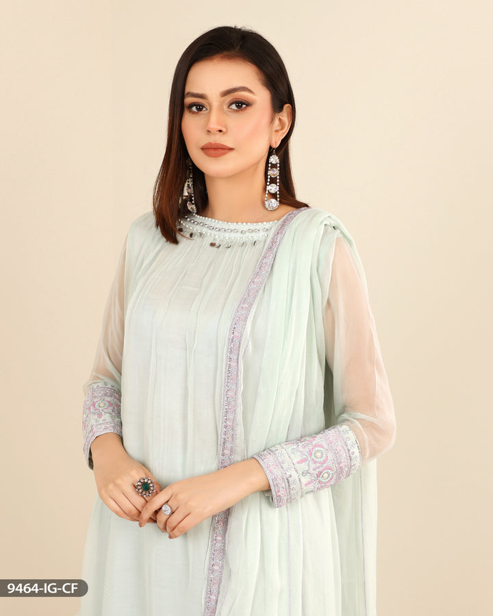 FORMAL 3PC EMBROIDERED SUIT | 9464-IG-CF