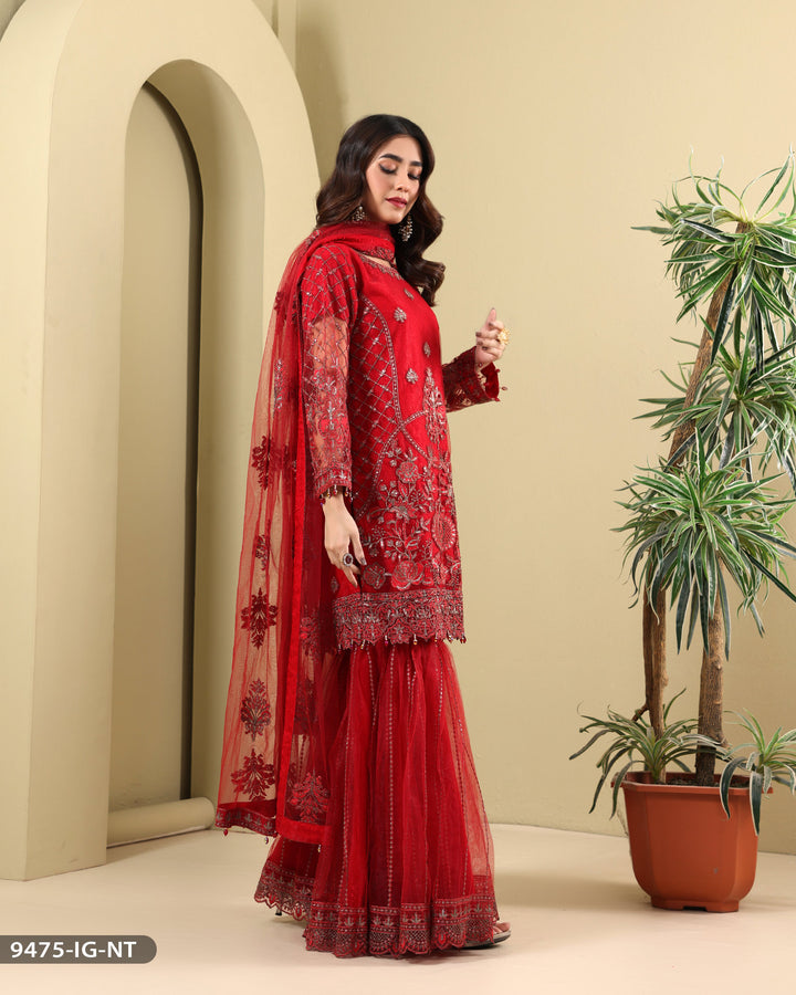 FORMAL 3PC EMBROIDERED SUIT | 9475-IG-NT