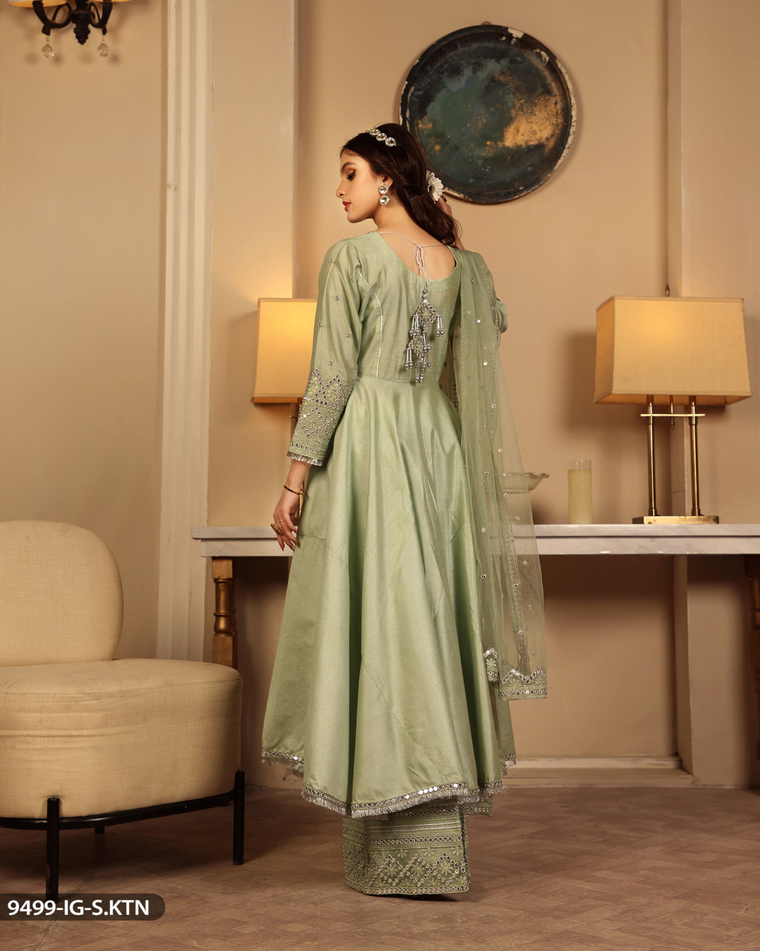 Formal Embroidered Frock | 9499-IG-S.KTN