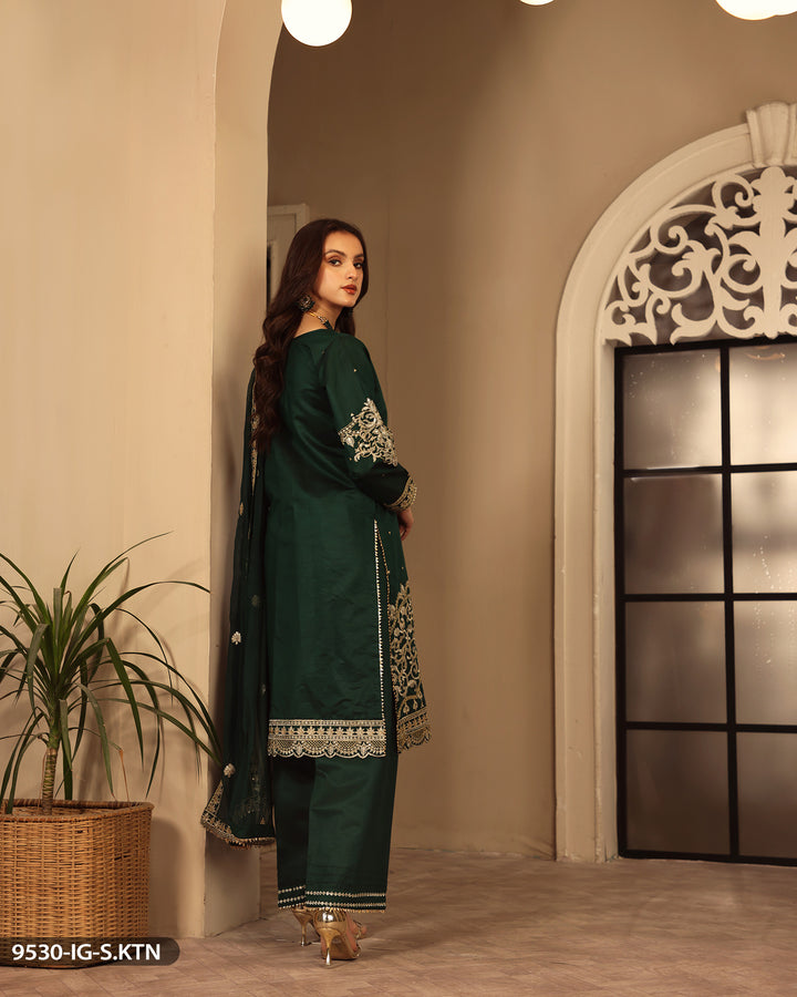 FORMAL 3PC EMBROIDERED SUIT | 9530-IG-S.KTN