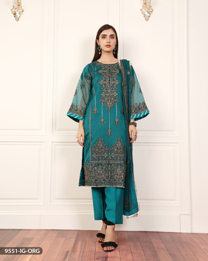 FORMAL 3PC EMBROIDERED SUIT | 9551-IG-ORZ