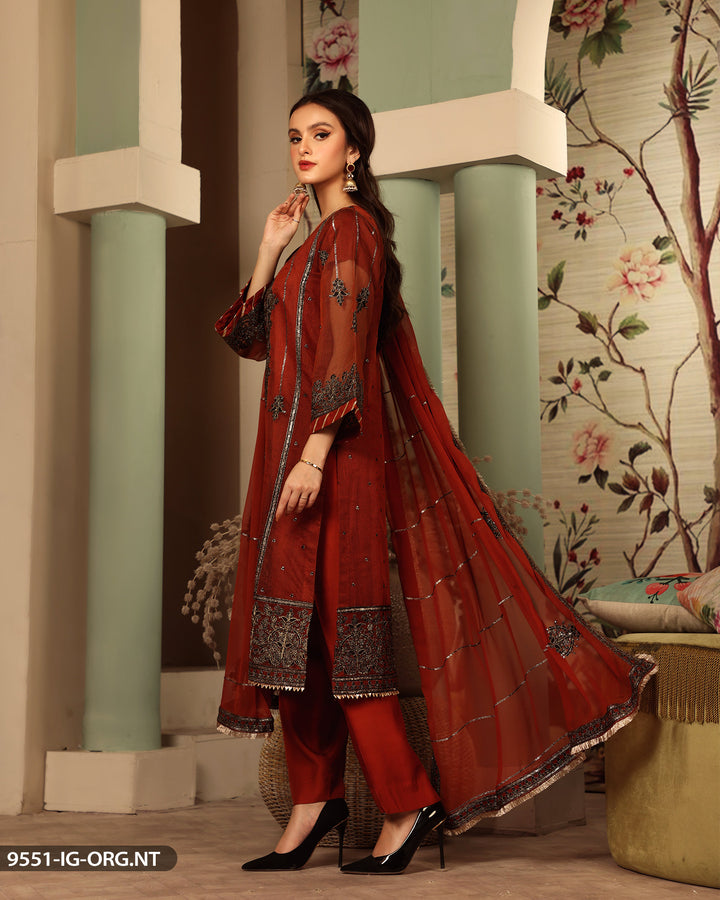 FORMAL 3PC EMBROIDERED SUIT | 9551-IG-ORZ