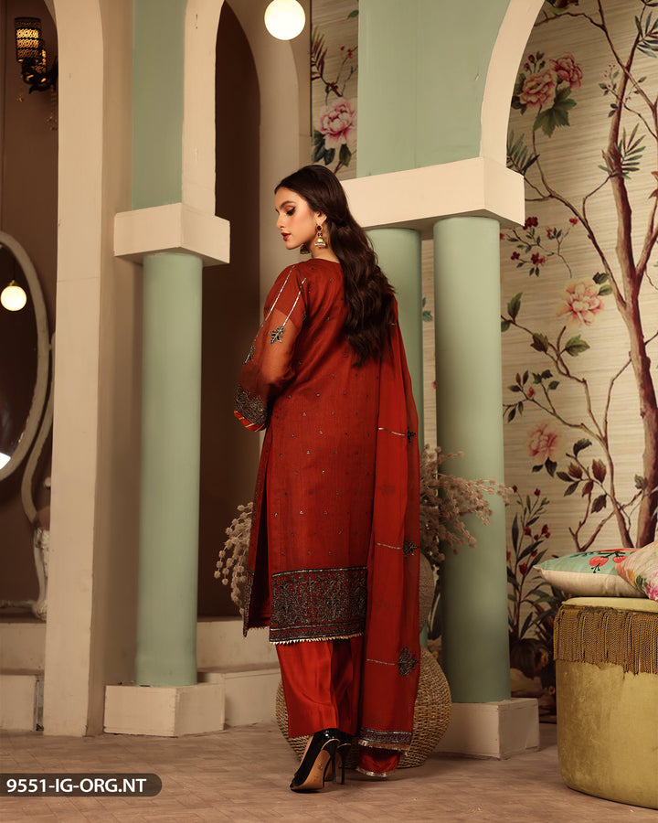 FORMAL 3PC EMBROIDERED SUIT | 9551-IG-ORZ