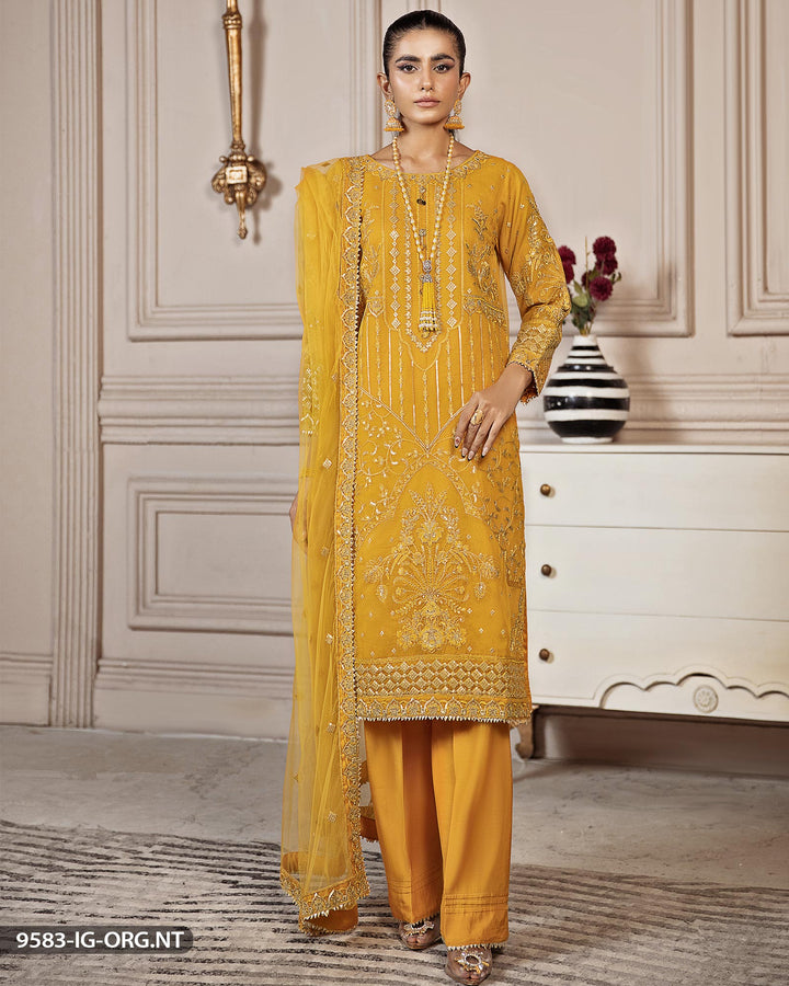 Stitched 3 Piece Embroidered Suit | 9583-IG-ORZ