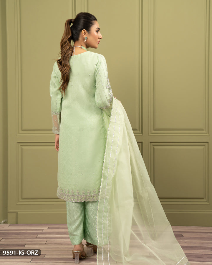 Embroidered Organza Suit | 9591-IG-ORZ