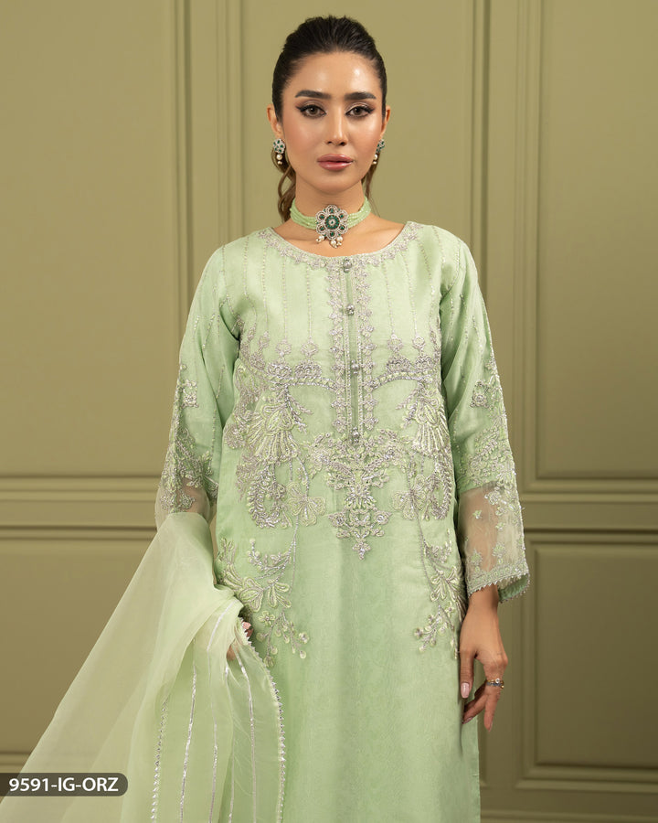 Embroidered Organza Suit | 9591-IG-ORZ