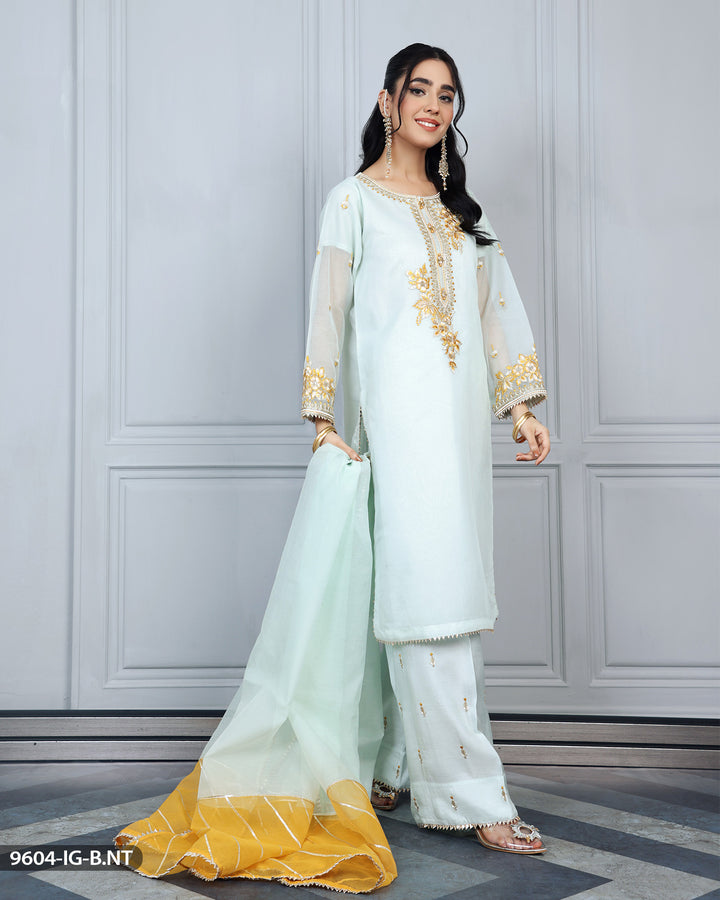 3 Piece Embroidered Suit | 9604-IG-B.NT