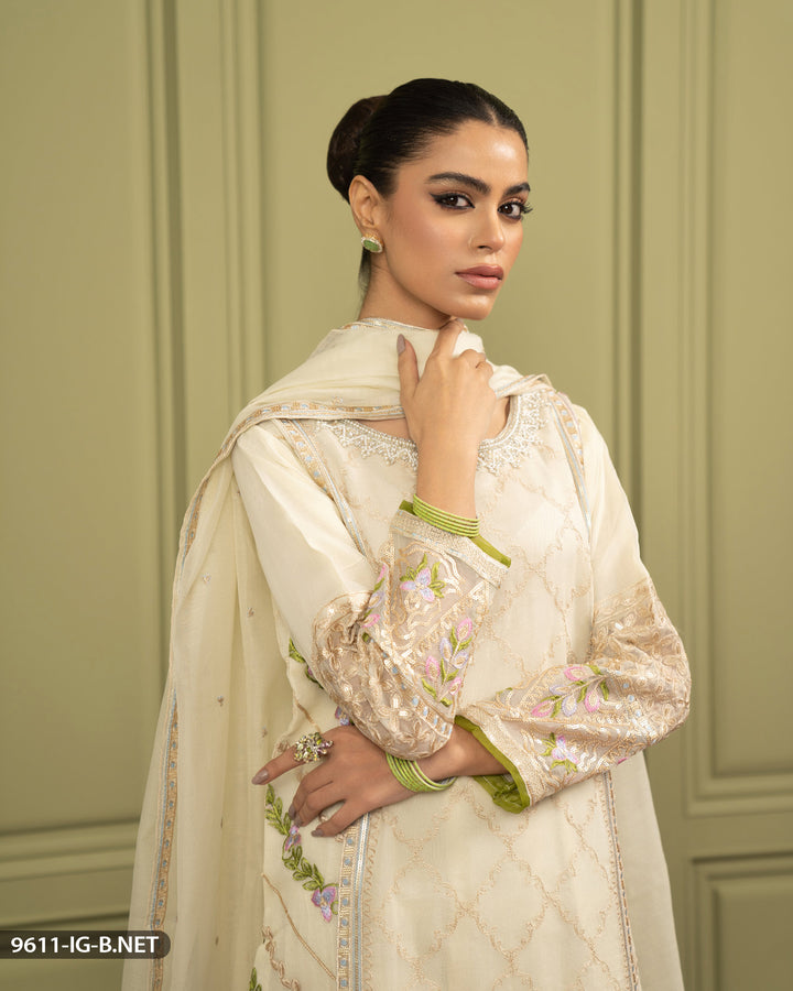 Stitched 3 Piece Embroidered Suit | 9611-IG-B.NET