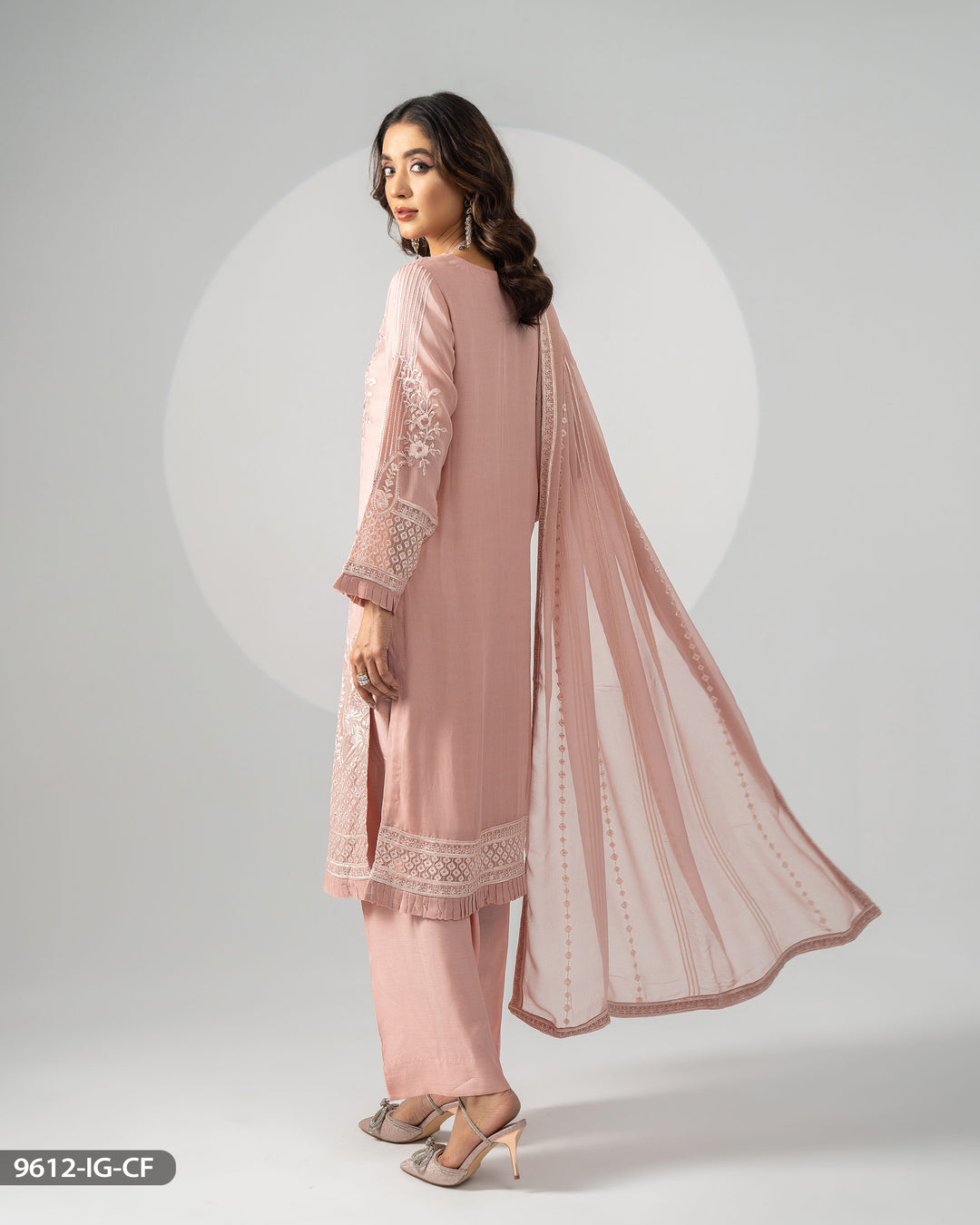 Stitched 3 Piece Chiffon Suit | 9612-IG-CF