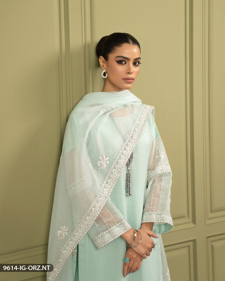 Embroidered Organza Net Suit | 9614-IG-ORZ