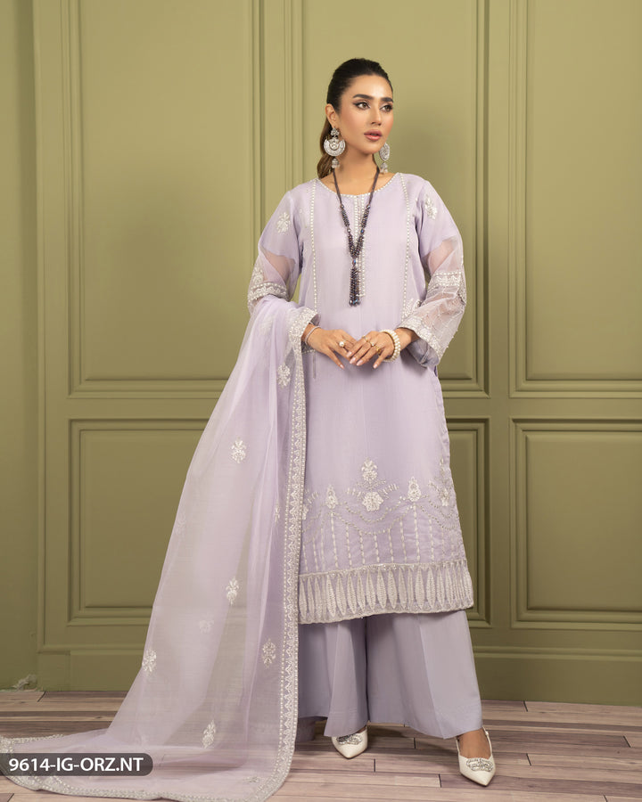 Embroidered Organza Net Suit | 9614-IG-ORZ