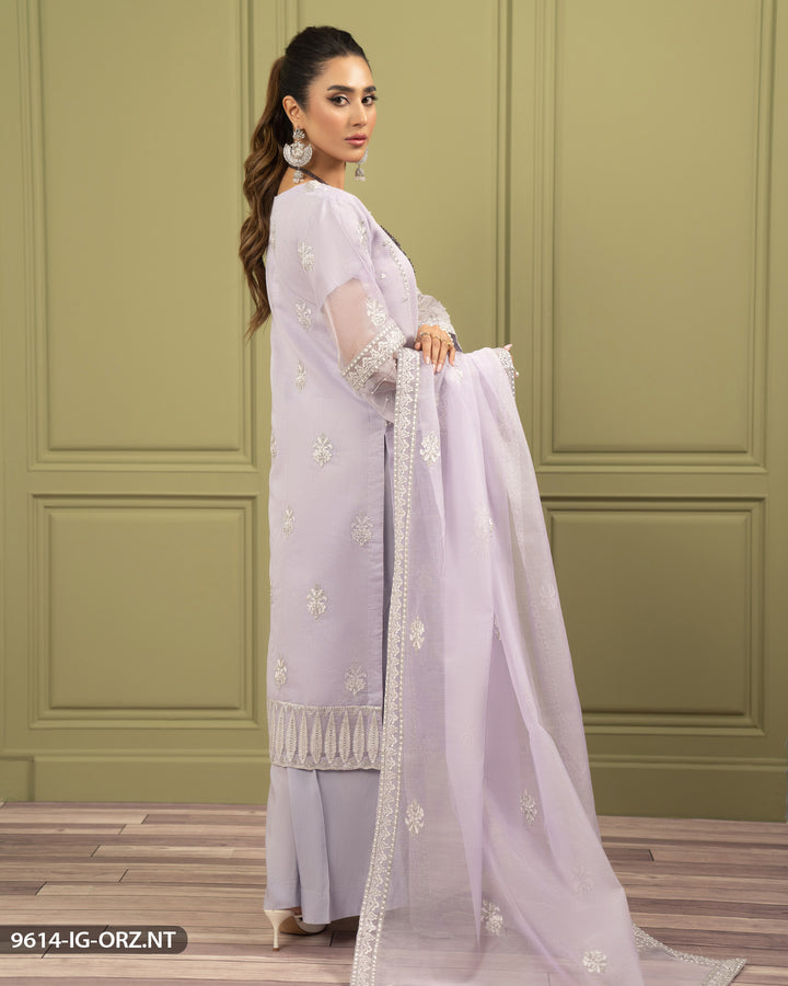 Embroidered Organza Net Suit | 9614-IG-ORZ