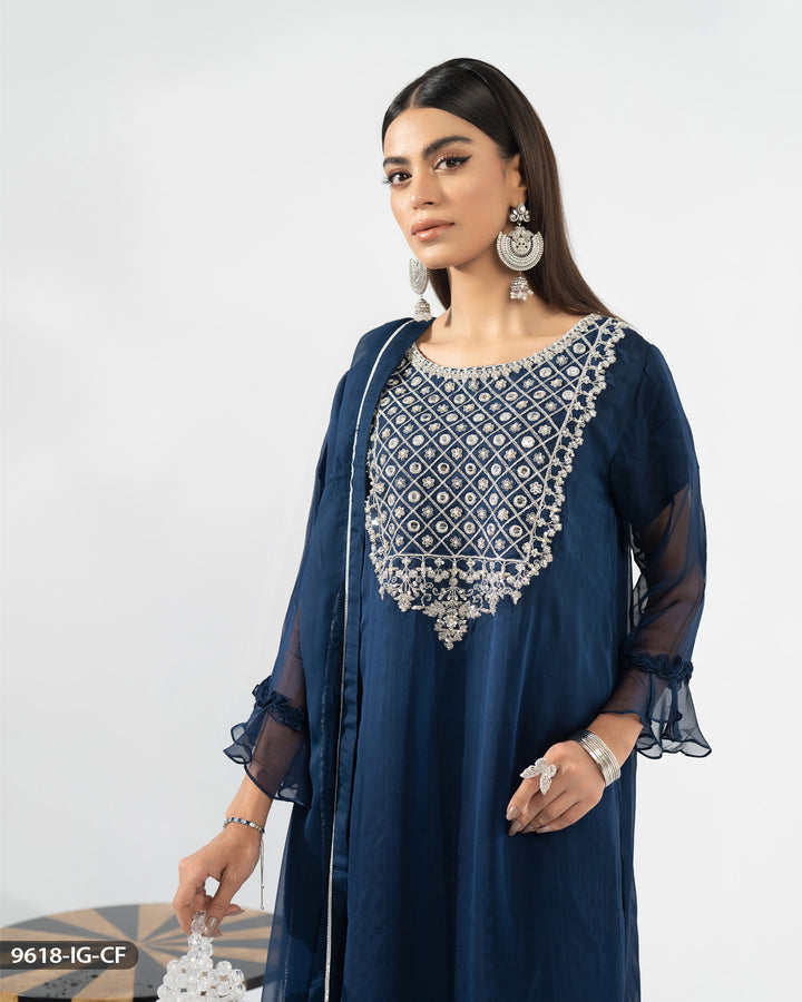 Chiffon Embroidered Suit | 9618-IG-CF