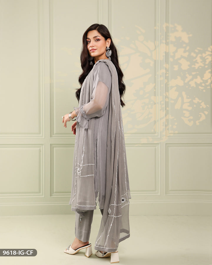 Chiffon Embroidered Suit | 9618-IG-CF