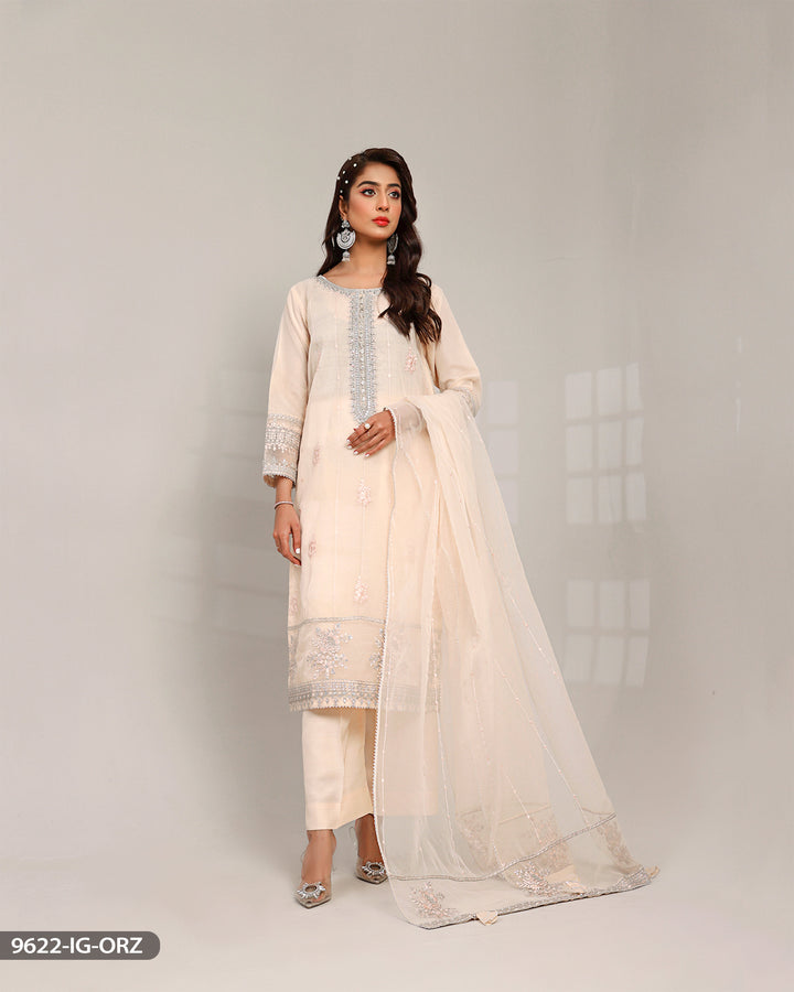 Stitched 3 Piece Embroidered Suit | 9622-IG-ORZ