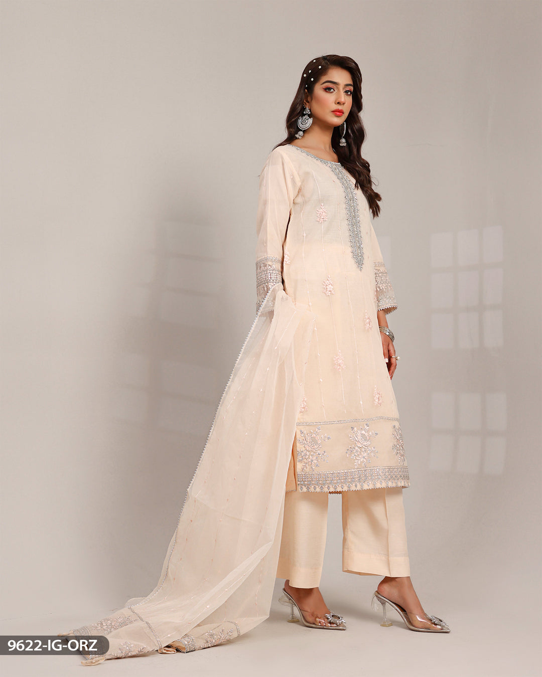 Stitched 3 Piece Embroidered Suit | 9622-IG-ORZ