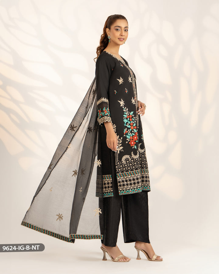 Embroidered Bori Net  Suit | 9624-IG-B.NET