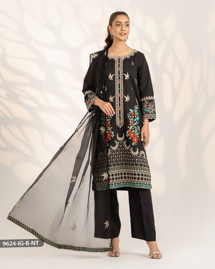 Embroidered Bori Net  Suit | 9624-IG-B.NET