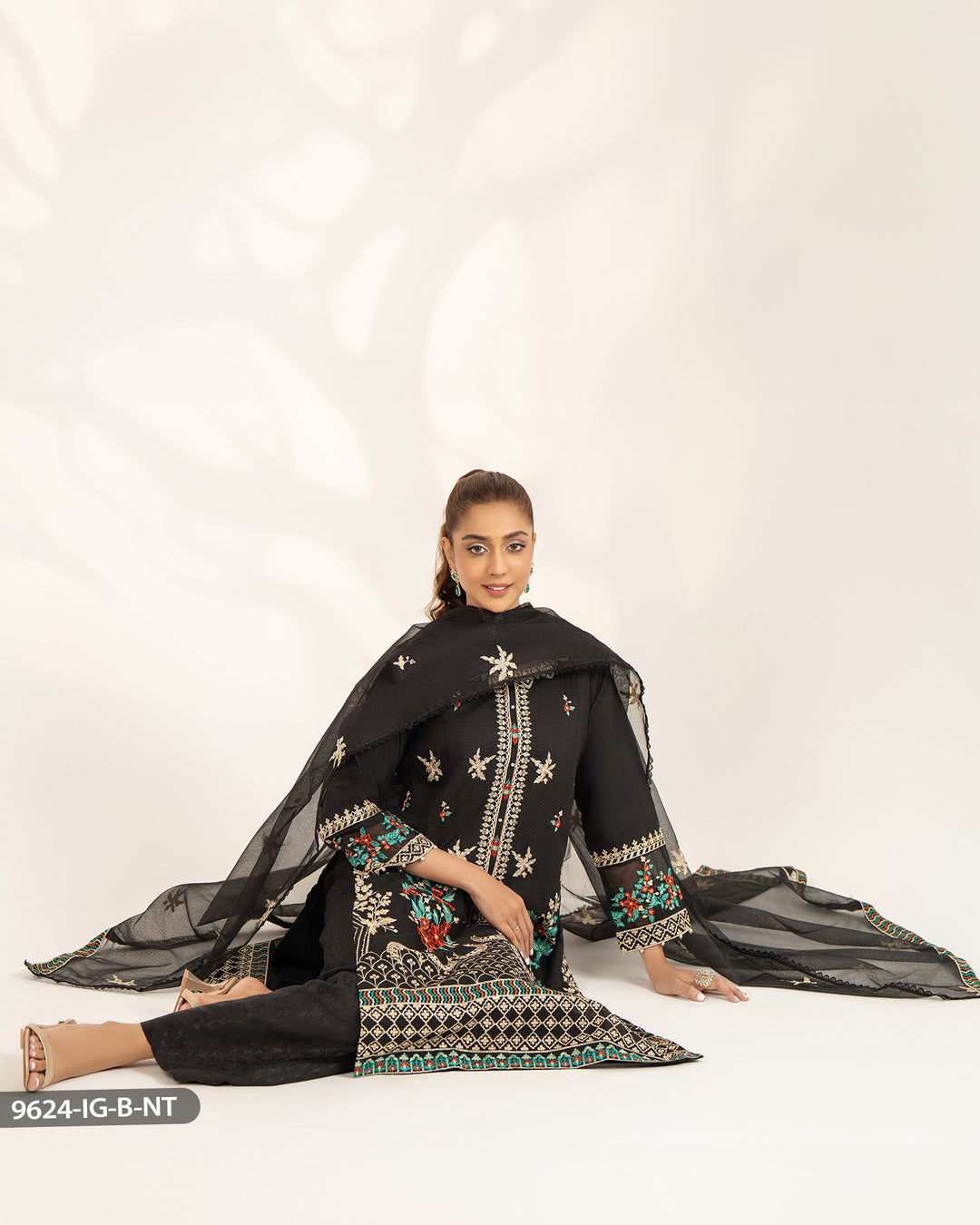 Embroidered Bori Net  Suit | 9624-IG-B.NET