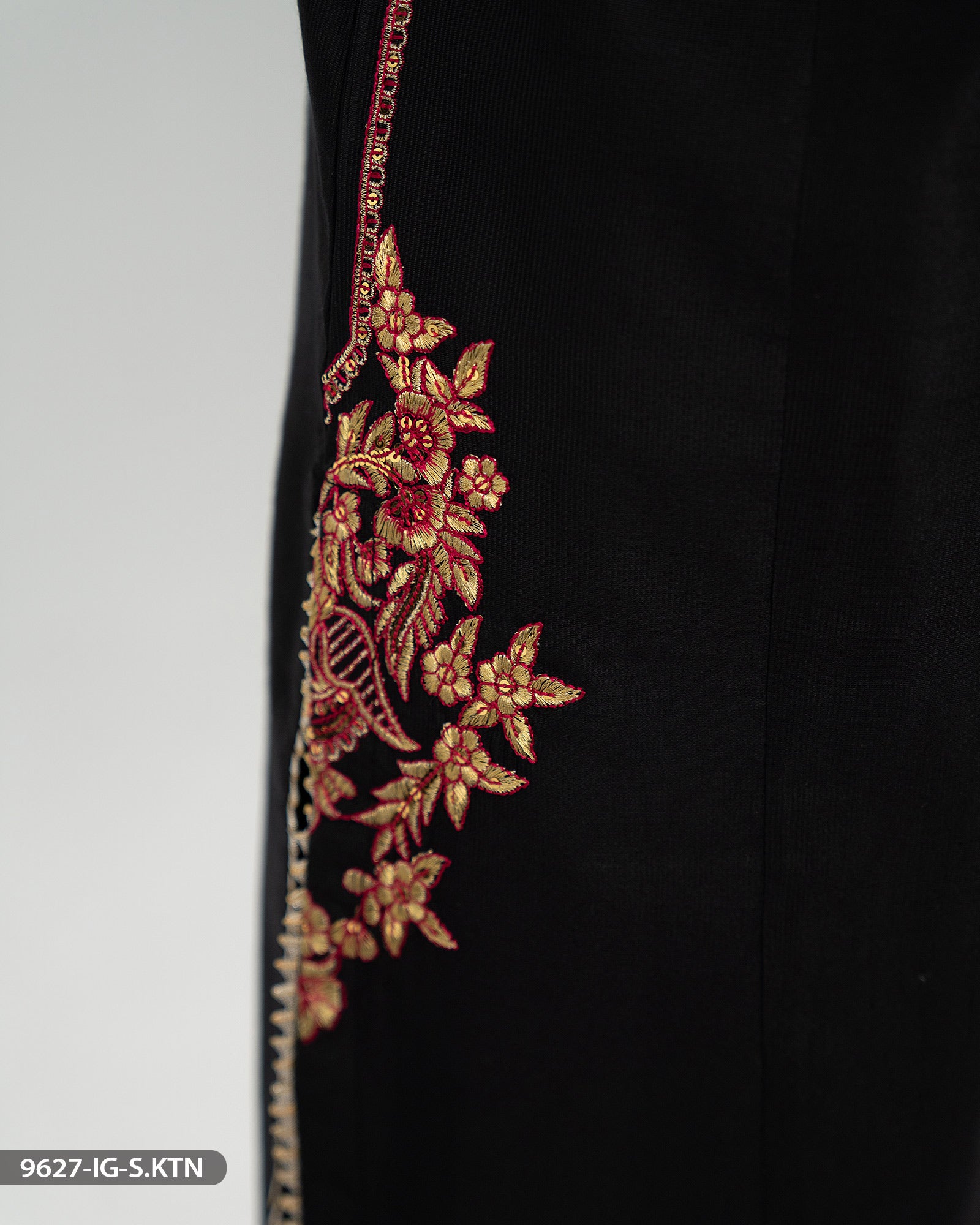 Embroidered Chambray Katan Suit – Sha Posh Textile