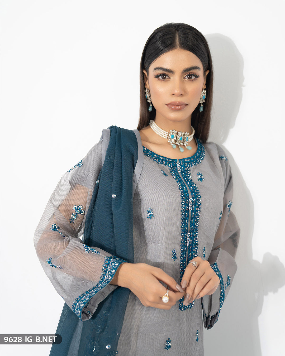 Stitched 3 Piece Embroidered Suit | 9628-IG-B.NET