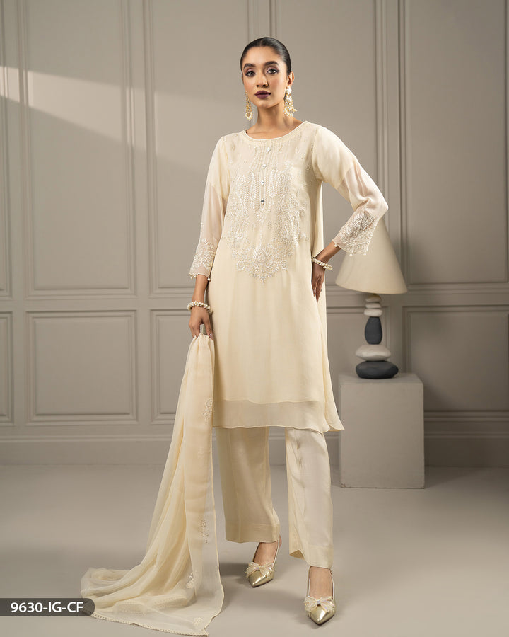 Embroidered Chiffon Suit | 9630-IG-CF