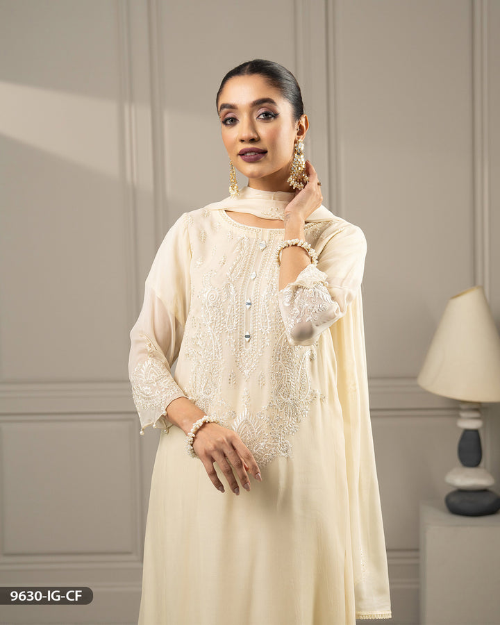 Embroidered Chiffon Suit | 9630-IG-CF