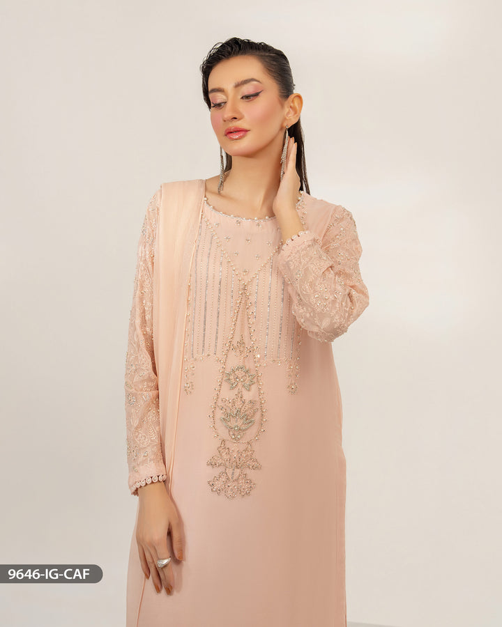 3 Piece Chiffon Suit | 9646-IG-CF - Sha Posh Textile