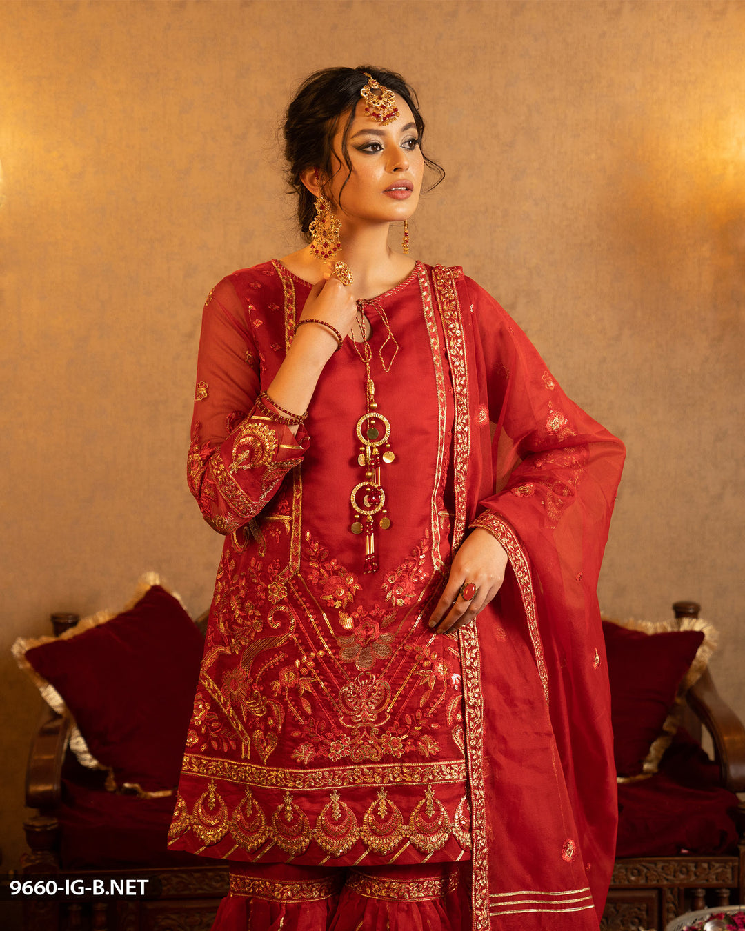 3 Piece Embroidered Suit | 9660-IG-B.NET