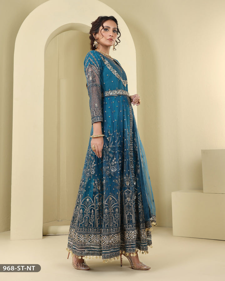 Formal Maxi 3 Piece Net with Tilla Embroidered (Stitched) | 968-ST-NT