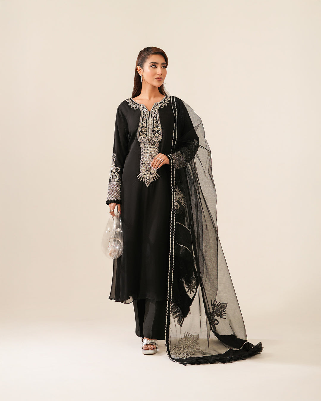 3-Piece Ready-to-Wear Chiffon Suit | 9717-IG-CF - Sha Posh Textile