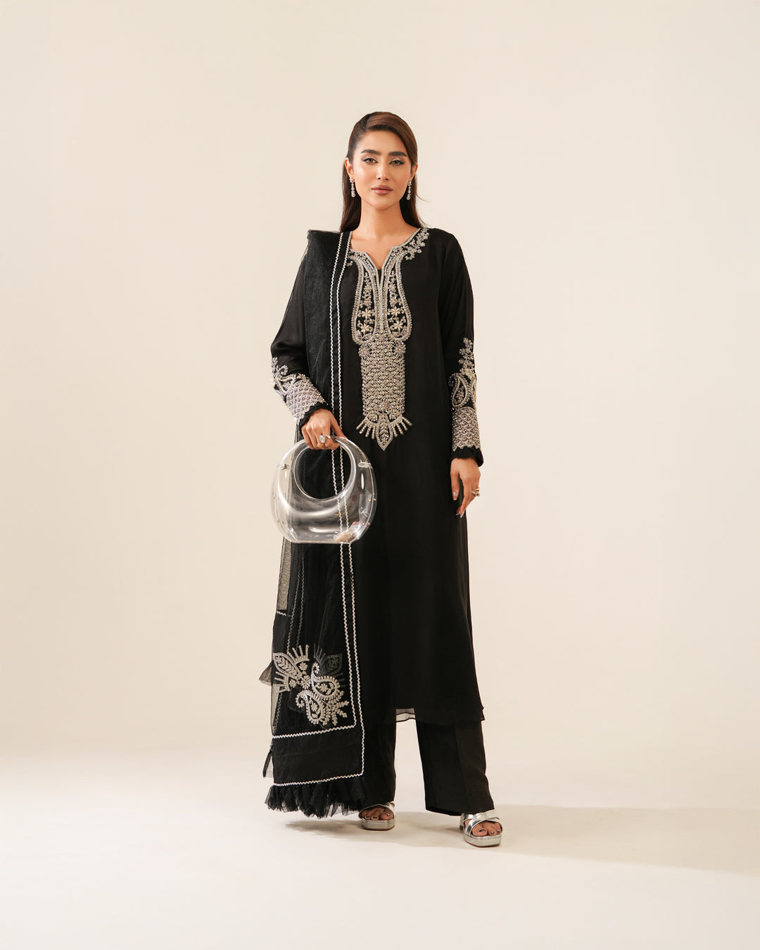 3-Piece Ready-to-Wear Chiffon Suit | 9717-IG-CF - Sha Posh Textile