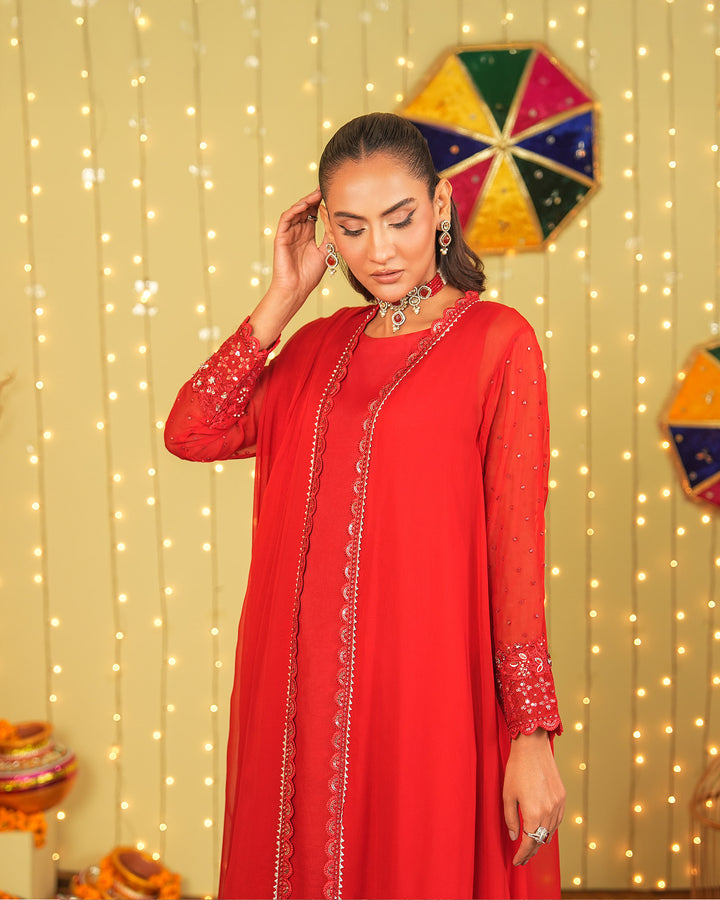 3 Piece Chiffon Suit Stitched | 9729-IG-CF