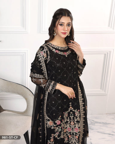 FORMAL 3PC EMBROIDERED SUIT – Sha Posh Textile