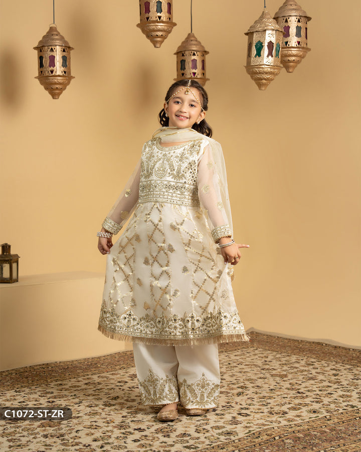 Kids 3 Piece Embroidered Suit | 1072-ST-ZR.BADLA