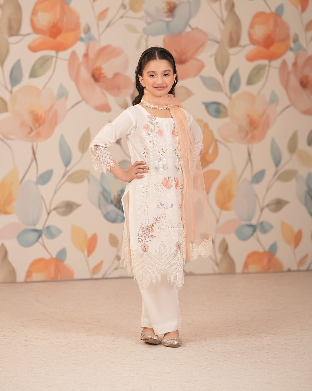 Kids 3 Piece Ready-to-Wear Cambric Cotton Suit | 1121-ST-K.CT - Sha Posh Textile