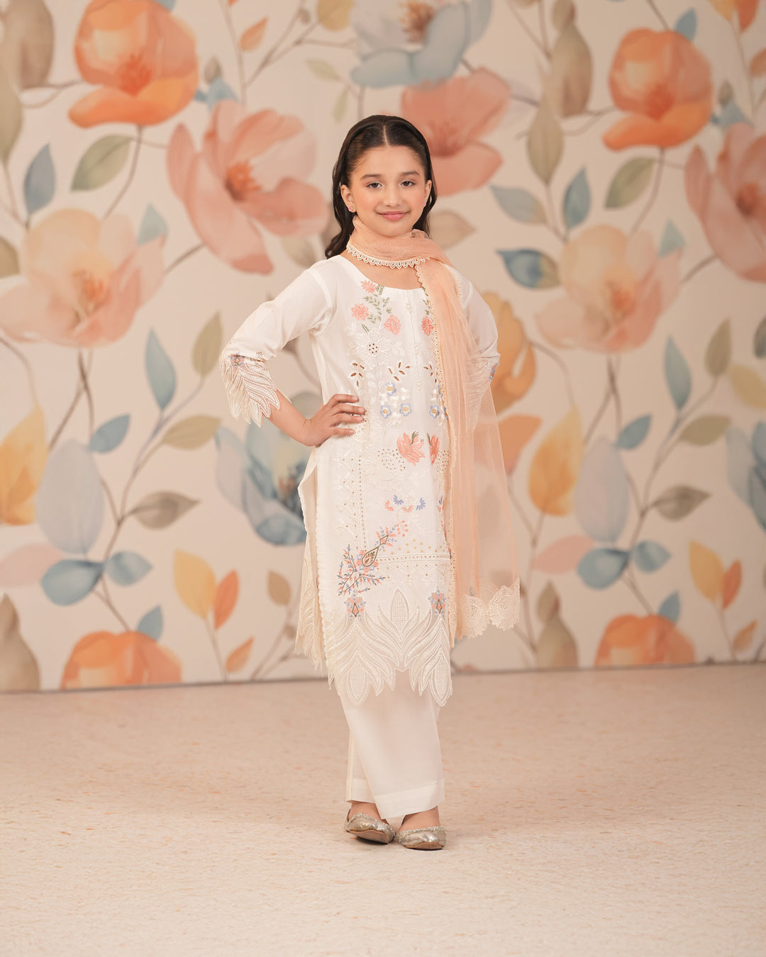 Kids 3 Piece Ready-to-Wear Cambric Cotton Suit | 1121-ST-K.CT - Sha Posh Textile