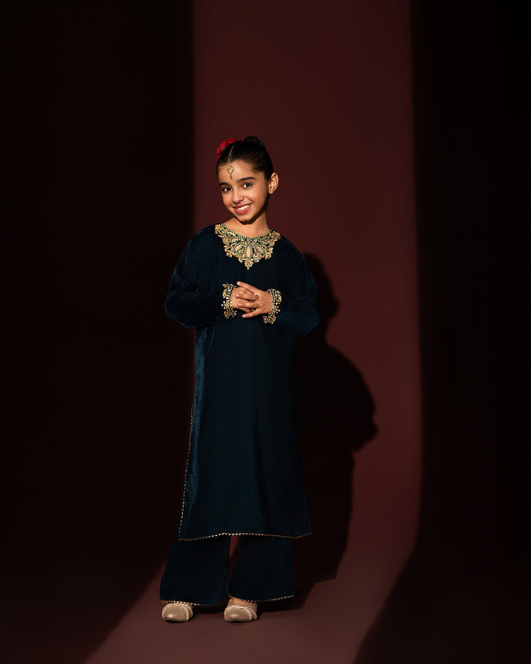 Kids 2 Piece Velvet Suit Stitched | 1131-ST-VLT