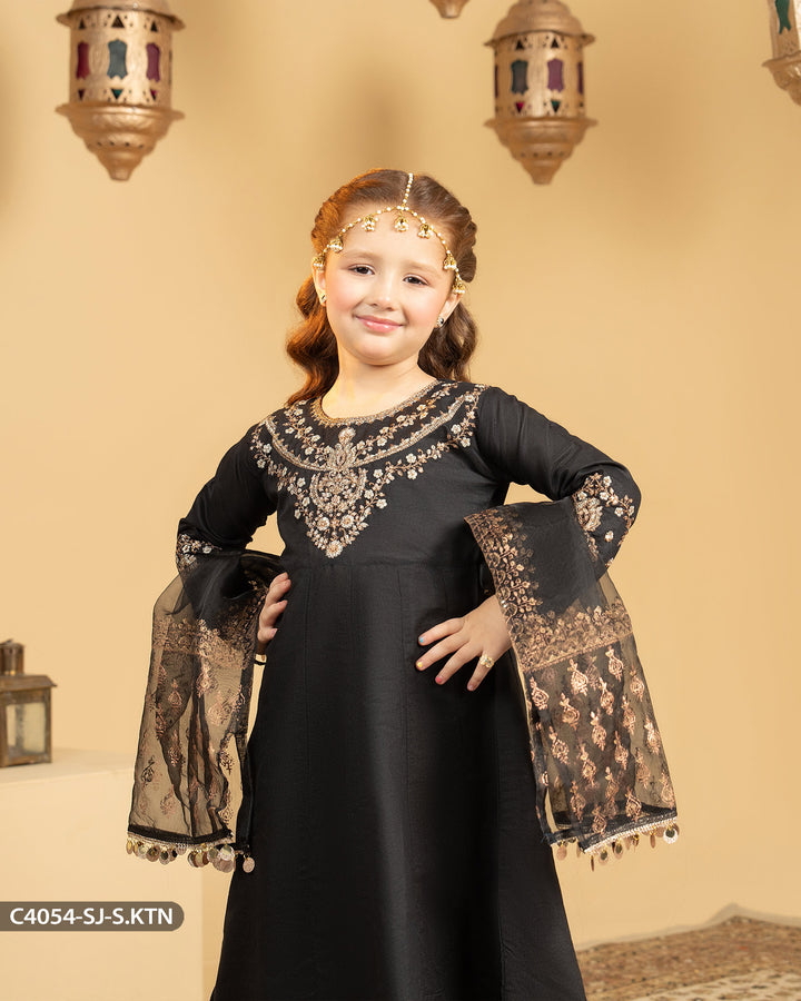 Kids 3 Piece Embroidered Suit | 4054-SJ-S.KTN