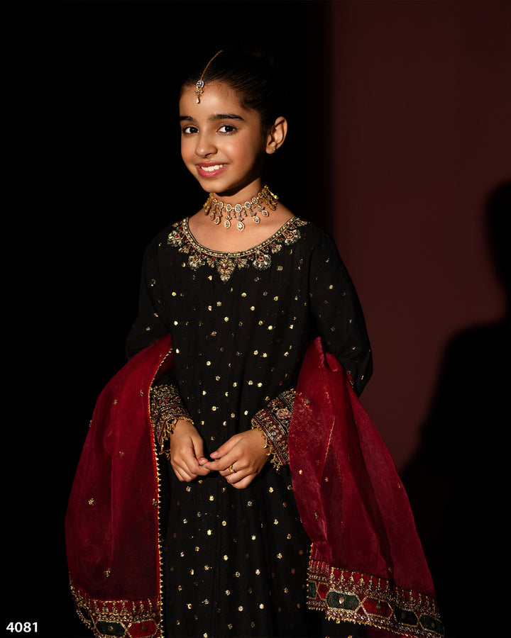 Kids 3 Piece Bindi Badla Suit Stitched | 4081-SJ-B.BADLA