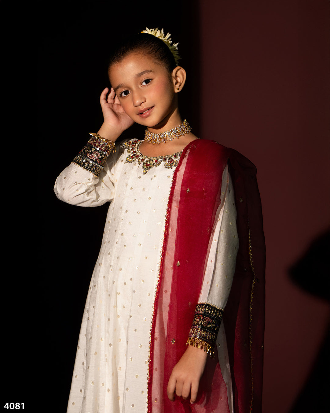 Kids 3 Piece Bindi Badla Suit Stitched | 4081-SJ-B.BADLA