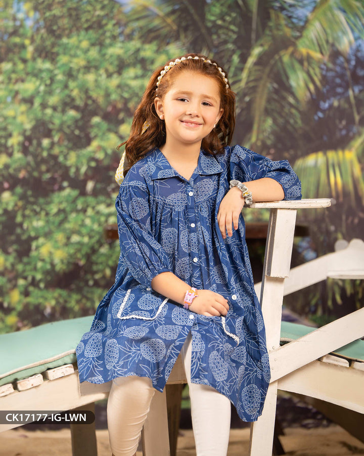 Kids Printed Lawn Shirt | 17177-IG-LWN