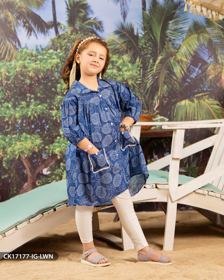 Kids Printed Lawn Shirt | 17177-IG-LWN