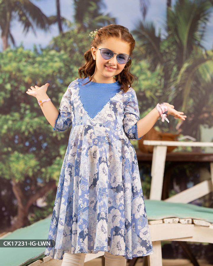 Kids Printed Lawn Shirt | 17231-IG-LWN