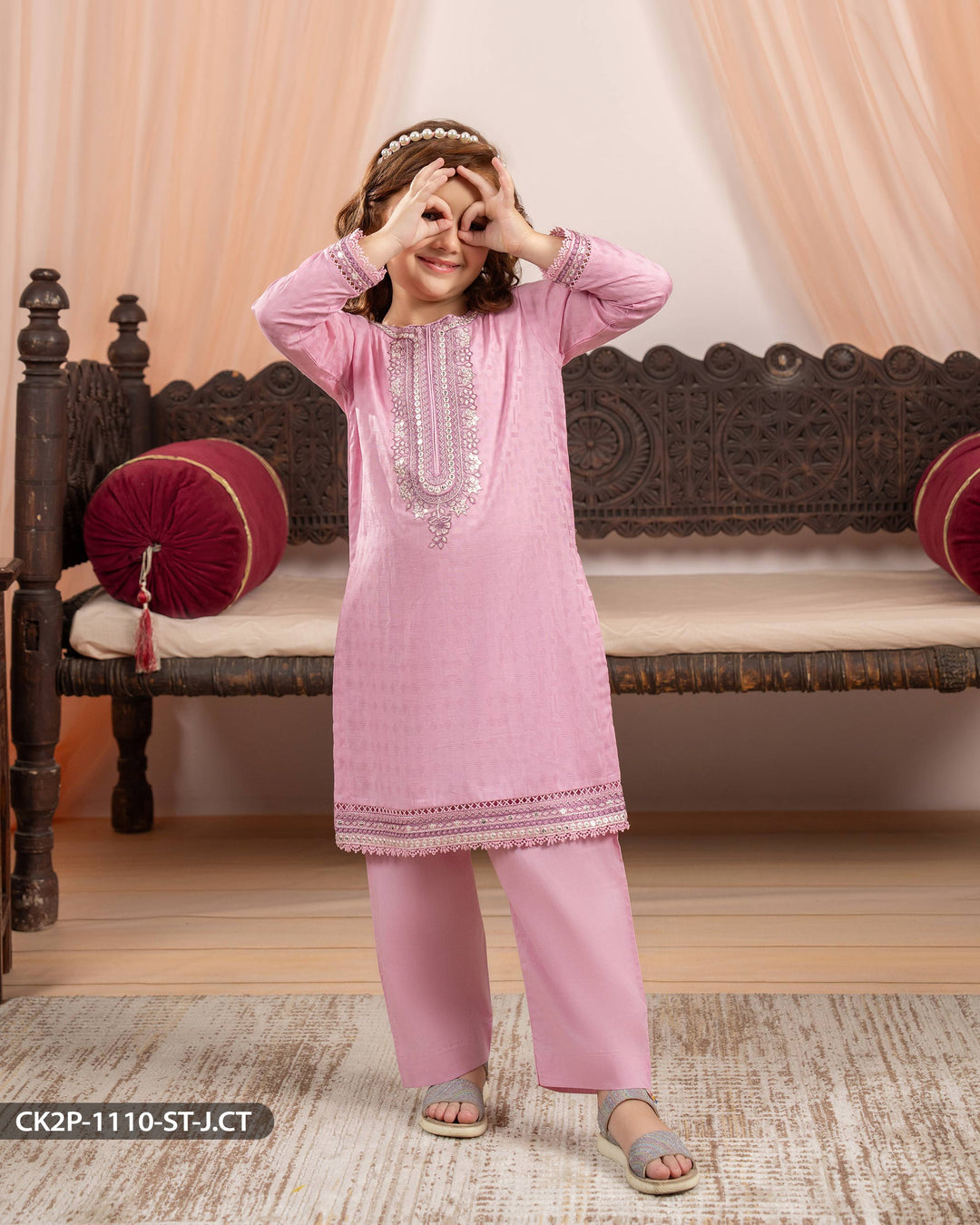 Kids 2 Piece Jacquard Cotton Suit | 1110-ST-J.CT