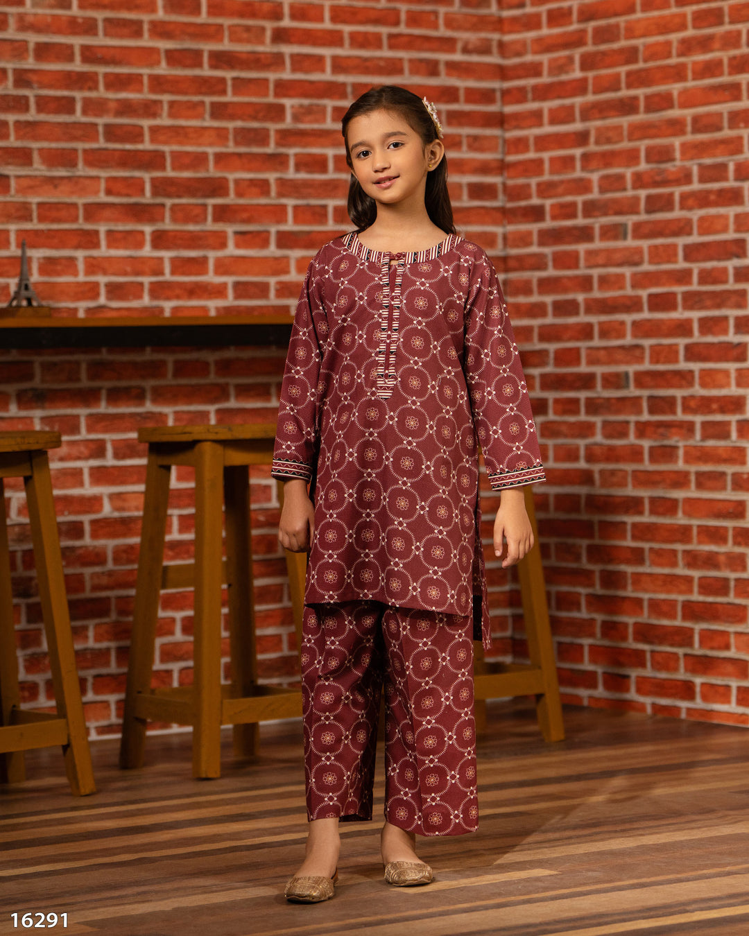 Kids 2 Piece Khaddar Suit Stitched | 16291-IG-KD