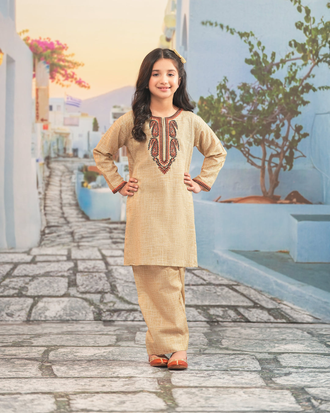 Kids 2 Piece Ready-to-Wear Khaddar Suit | 16304-IG-KD - Sha Posh Textile