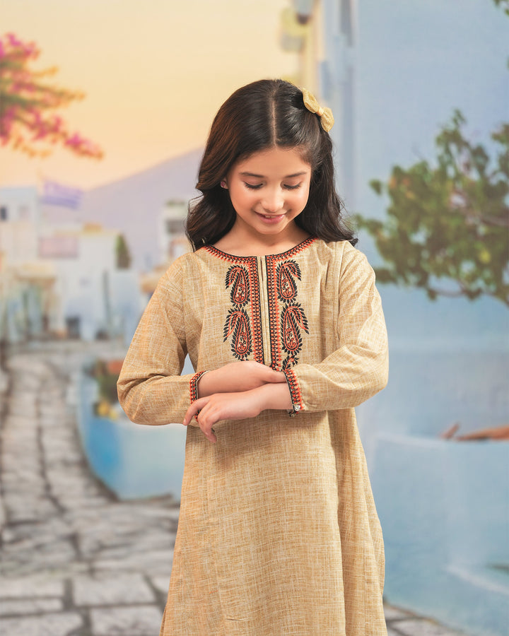 Kids 2 Piece Ready-to-Wear Khaddar Suit | 16304-IG-KD - Sha Posh Textile