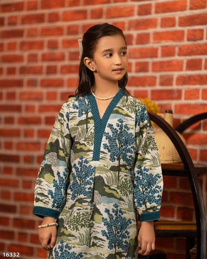 Kids 2 Piece Khaddar Suit Stitched  | 16332-IG-KD