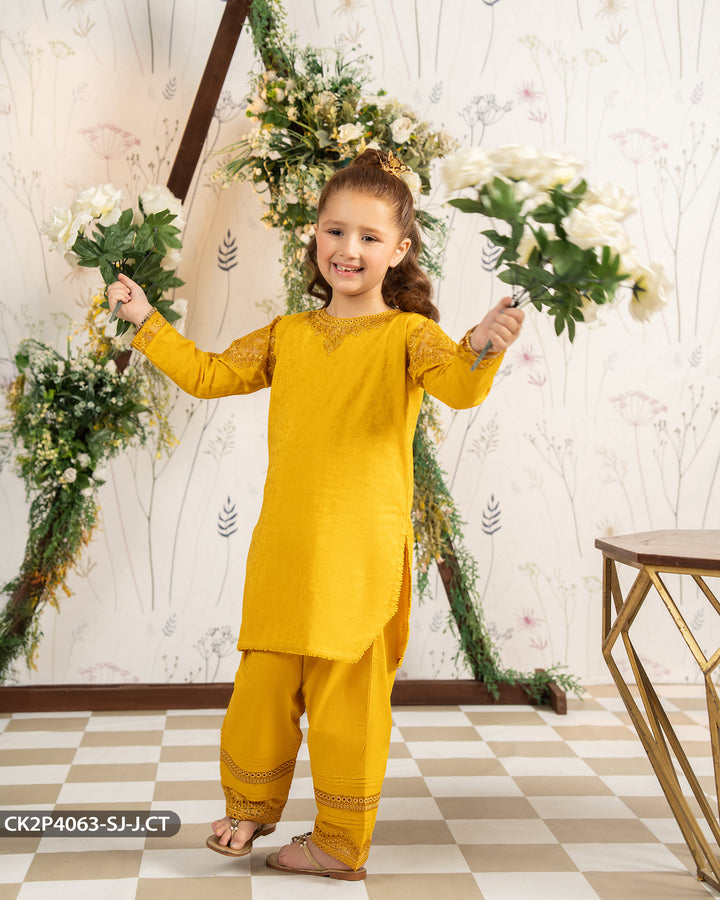 Kids 2 Piece Jacquard Cotton Suit | 4063-SJ-J.CT